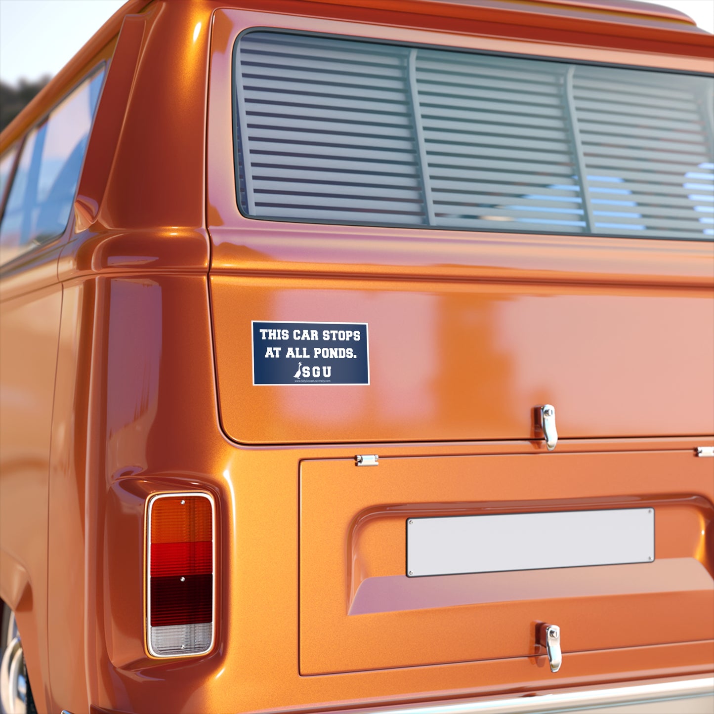 SGU This Car Stops At All Ponds | Bumper Sticker | 7.5" x 3.75"