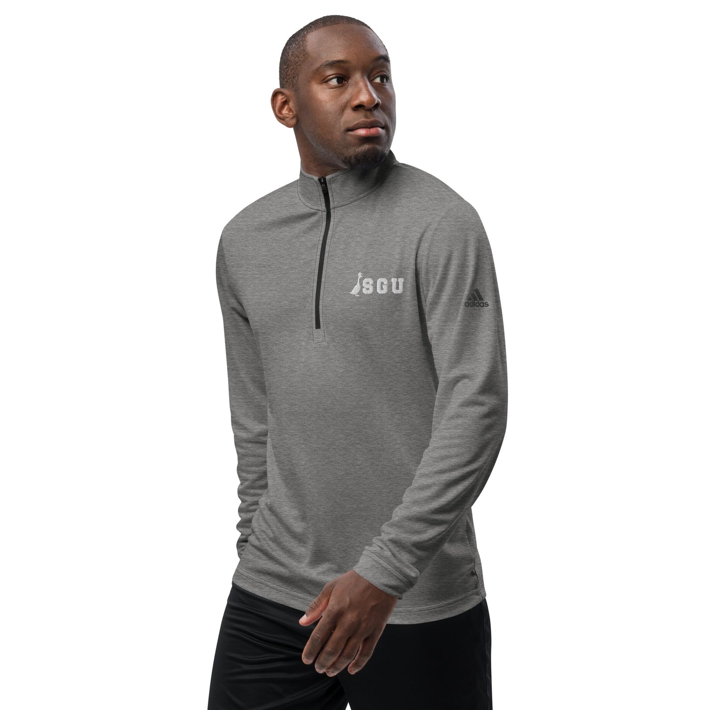 SGU + Adidas | Quarter Zip Pullover - Black Heather