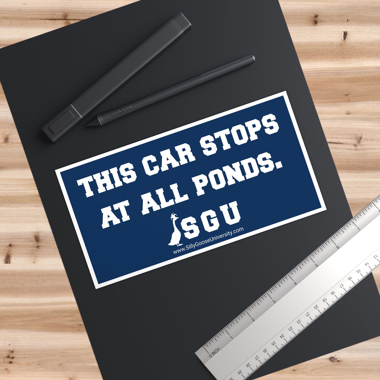 SGU This Car Stops At All Ponds | Bumper Sticker | 7.5" x 3.75"