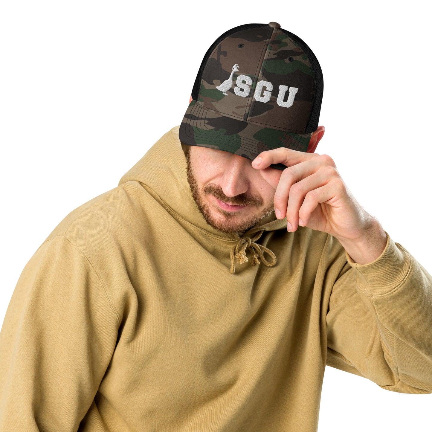 SGU Logo Camouflage trucker hat