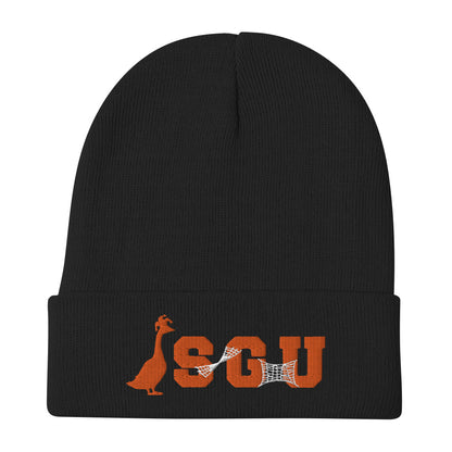 SGU Spooky Logo | Embroidered Beanie - Black/Orange