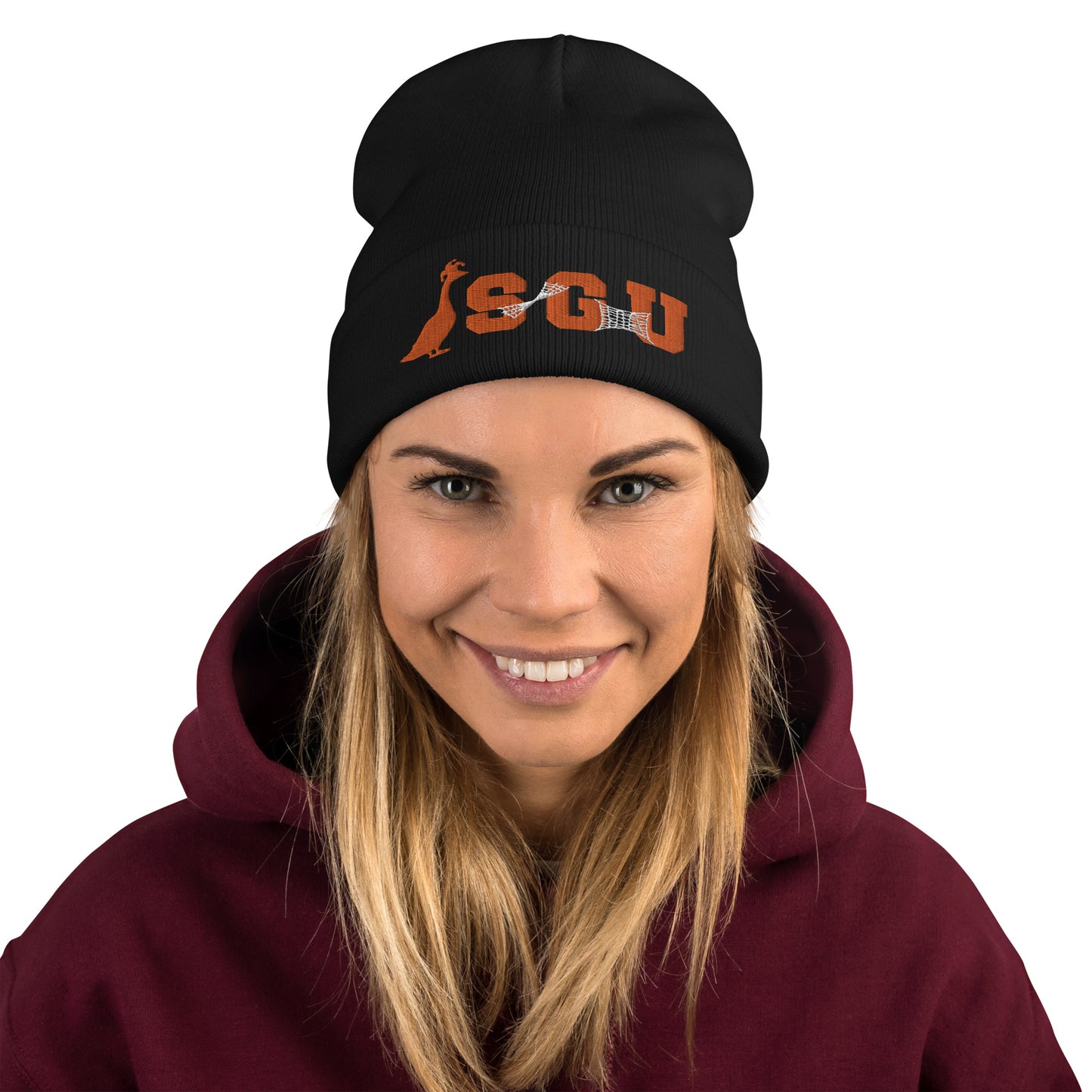 SGU Spooky Logo | Embroidered Beanie - Black/Orange