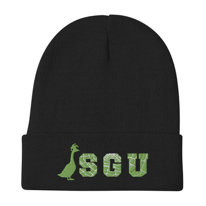 SGU Spooky Logo | Embroidered Beanie - Black/Green