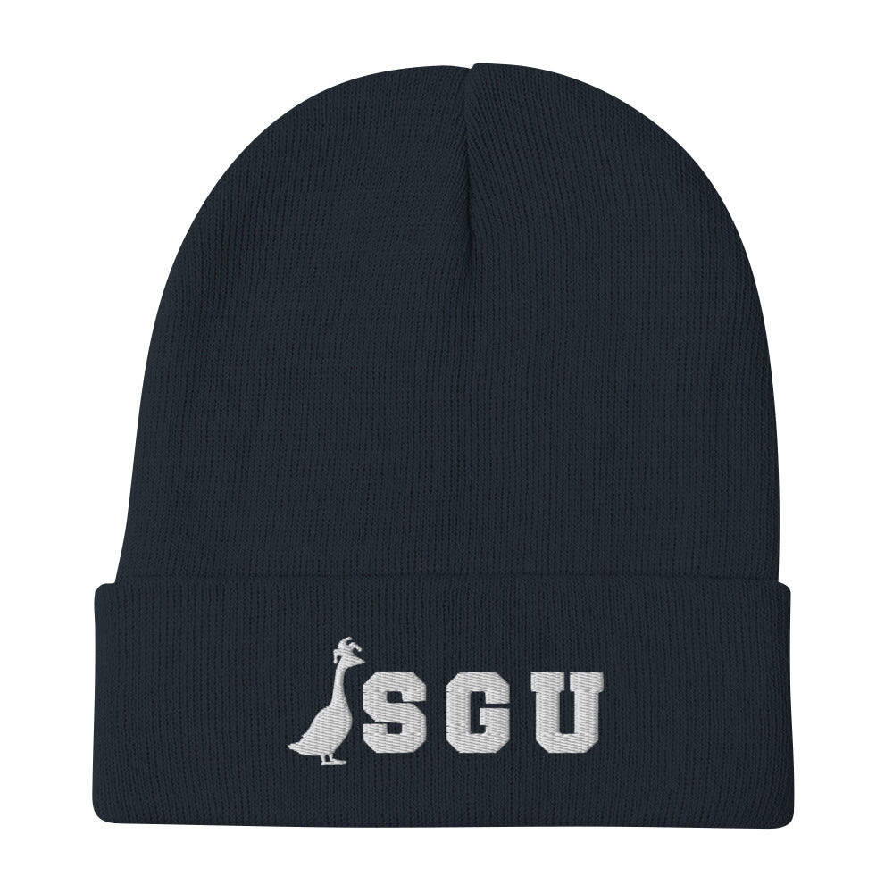 SGU Embroidered Beanie - Navy/White