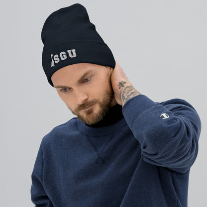 SGU Embroidered Beanie - Navy/White