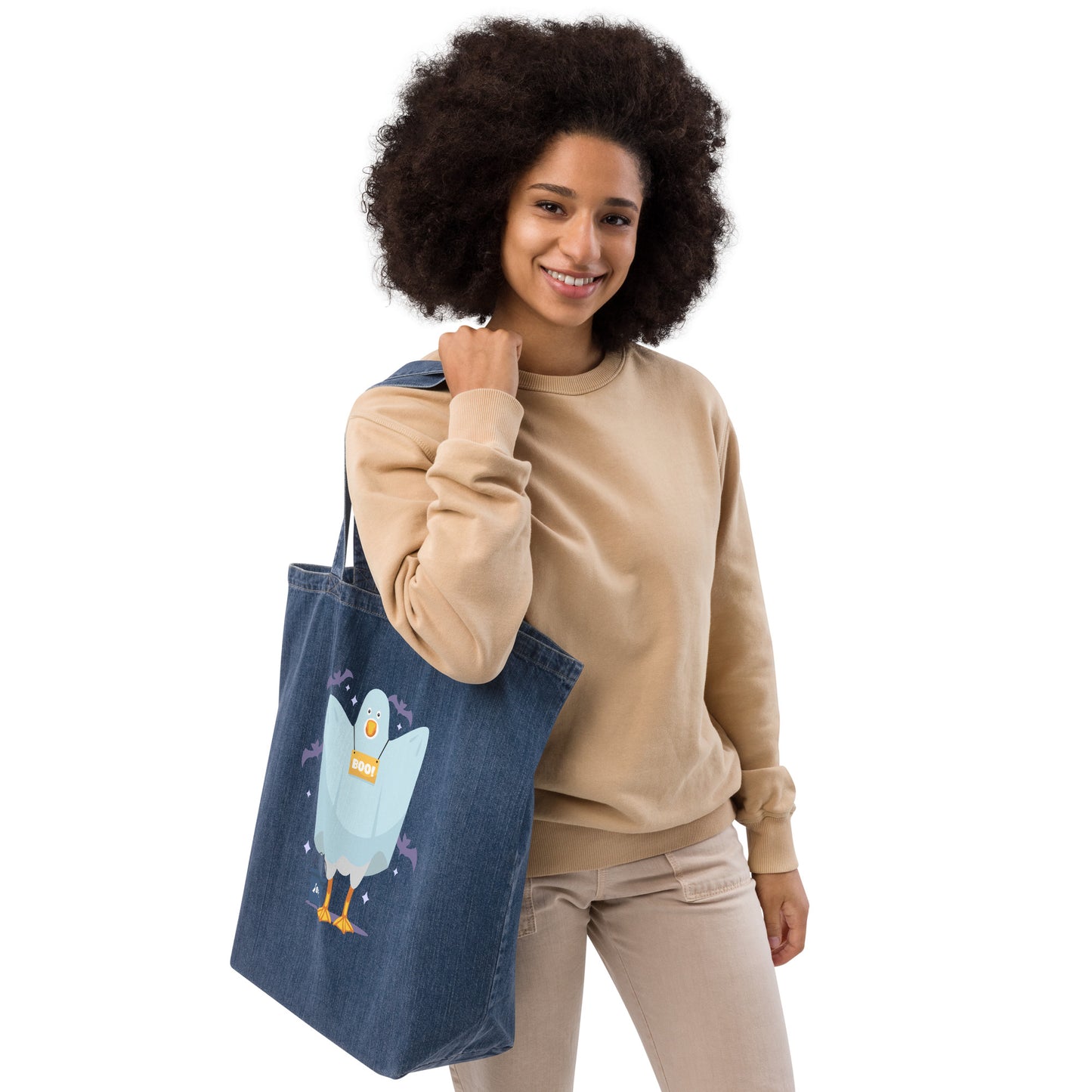 SGU Spooky Ghost Goose | Organic Denim Trick or Treat Bag