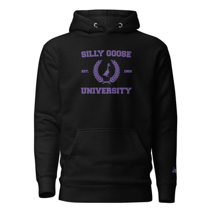 SGU Spooky Collegiate Seal | Premium Unisex Hoodie - Black/ Purple - Embroidered