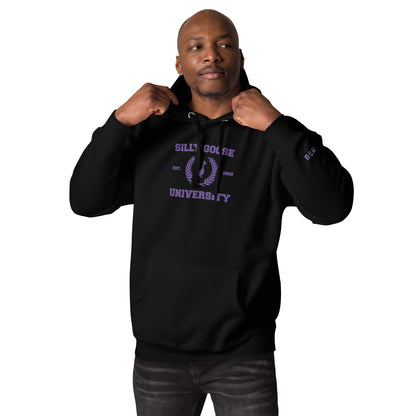 SGU Spooky Collegiate Seal | Premium Unisex Hoodie - Black/ Purple - Embroidered