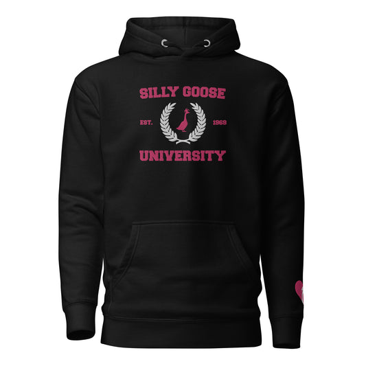 SGU Collegiate Seal Valentine's Edition | Premium Unisex Hoodie - Pink/White/Black - Embroidered