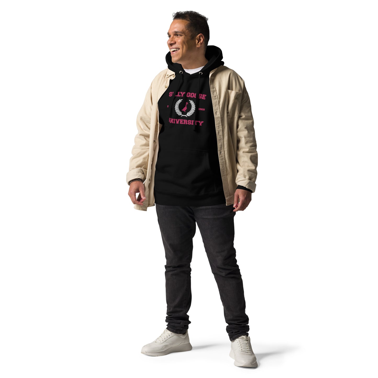 SGU Collegiate Seal Valentine's Edition | Premium Unisex Hoodie - Pink/White/Black - Embroidered