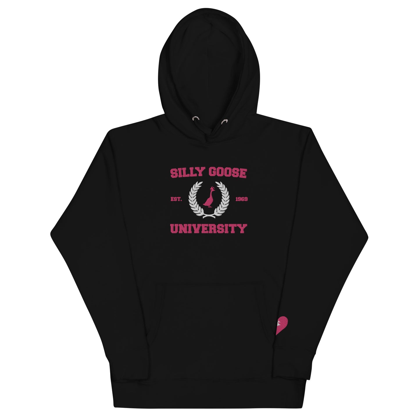 SGU Collegiate Seal Valentine's Edition | Premium Unisex Hoodie - Pink/White/Black - Embroidered