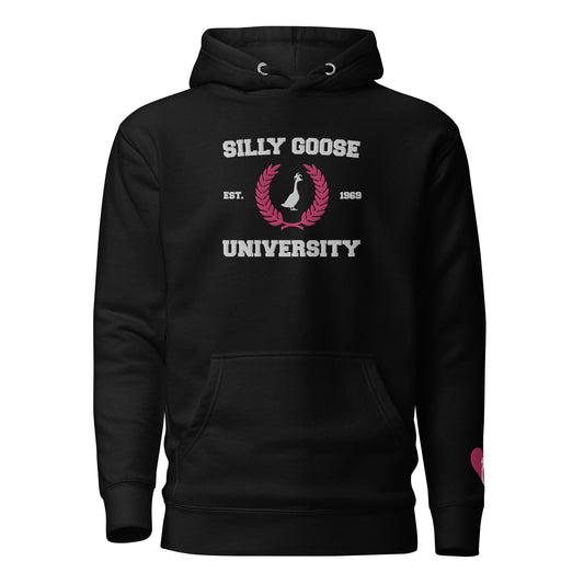 SGU Collegiate Seal Valentine's Edition | Premium Unisex Hoodie - White/Pink/Black - Embroidered