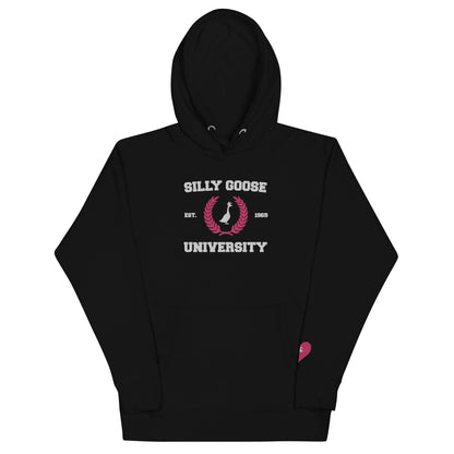 SGU Collegiate Seal Valentine's Edition | Premium Unisex Hoodie - White/Pink/Black - Embroidered