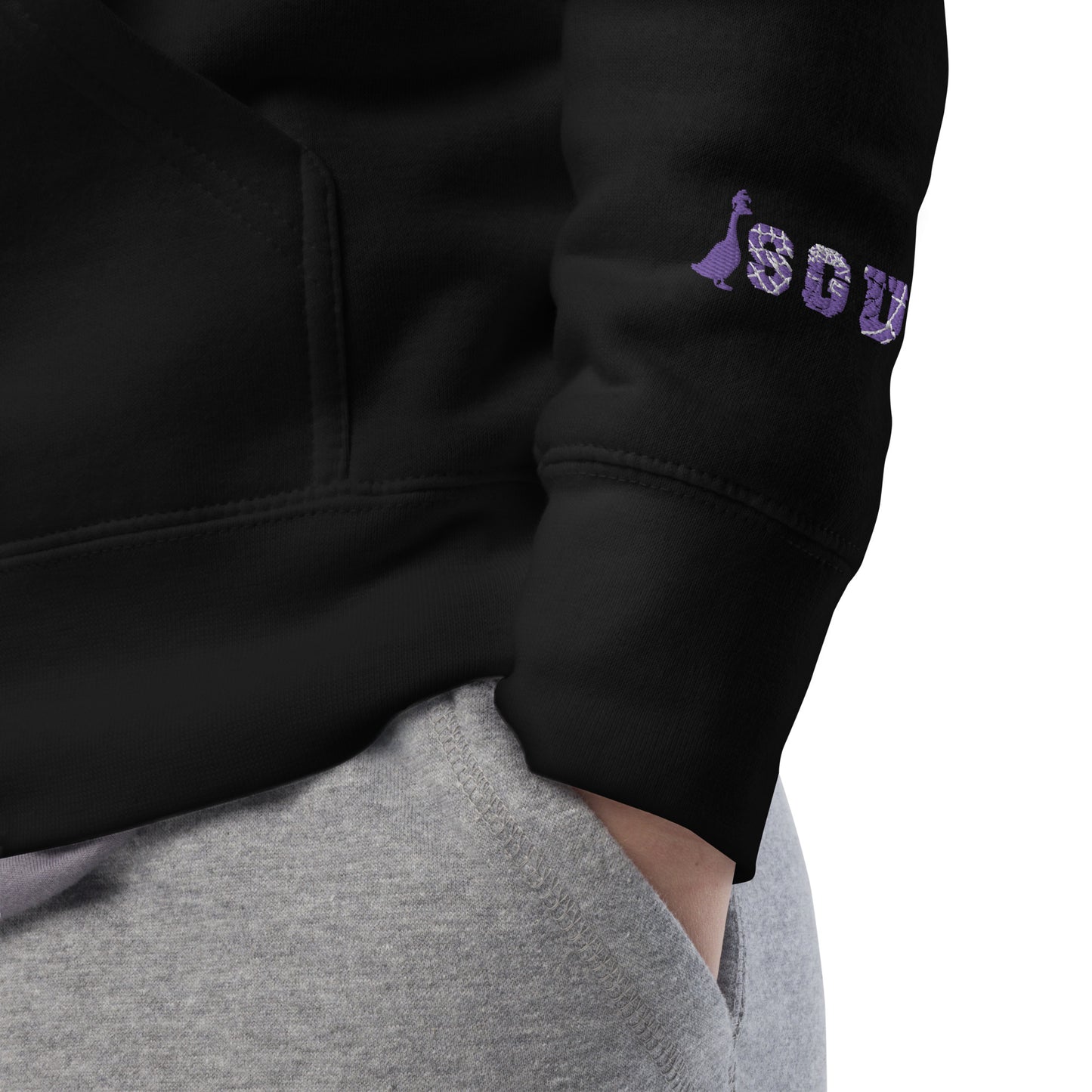 SGU Spooky Collegiate Seal | Premium Unisex Hoodie - Black/ Purple - Embroidered