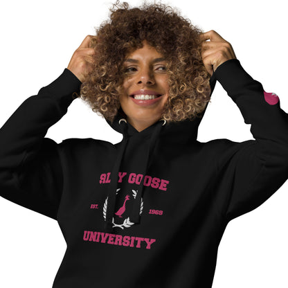 SGU Collegiate Seal Valentine's Edition | Premium Unisex Hoodie - Pink/White/Black - Embroidered