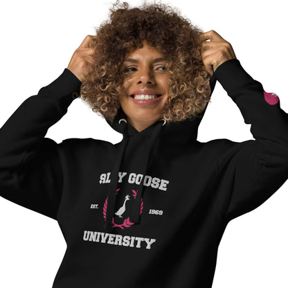 SGU Collegiate Seal Valentine's Edition | Premium Unisex Hoodie - White/Pink/Black - Embroidered