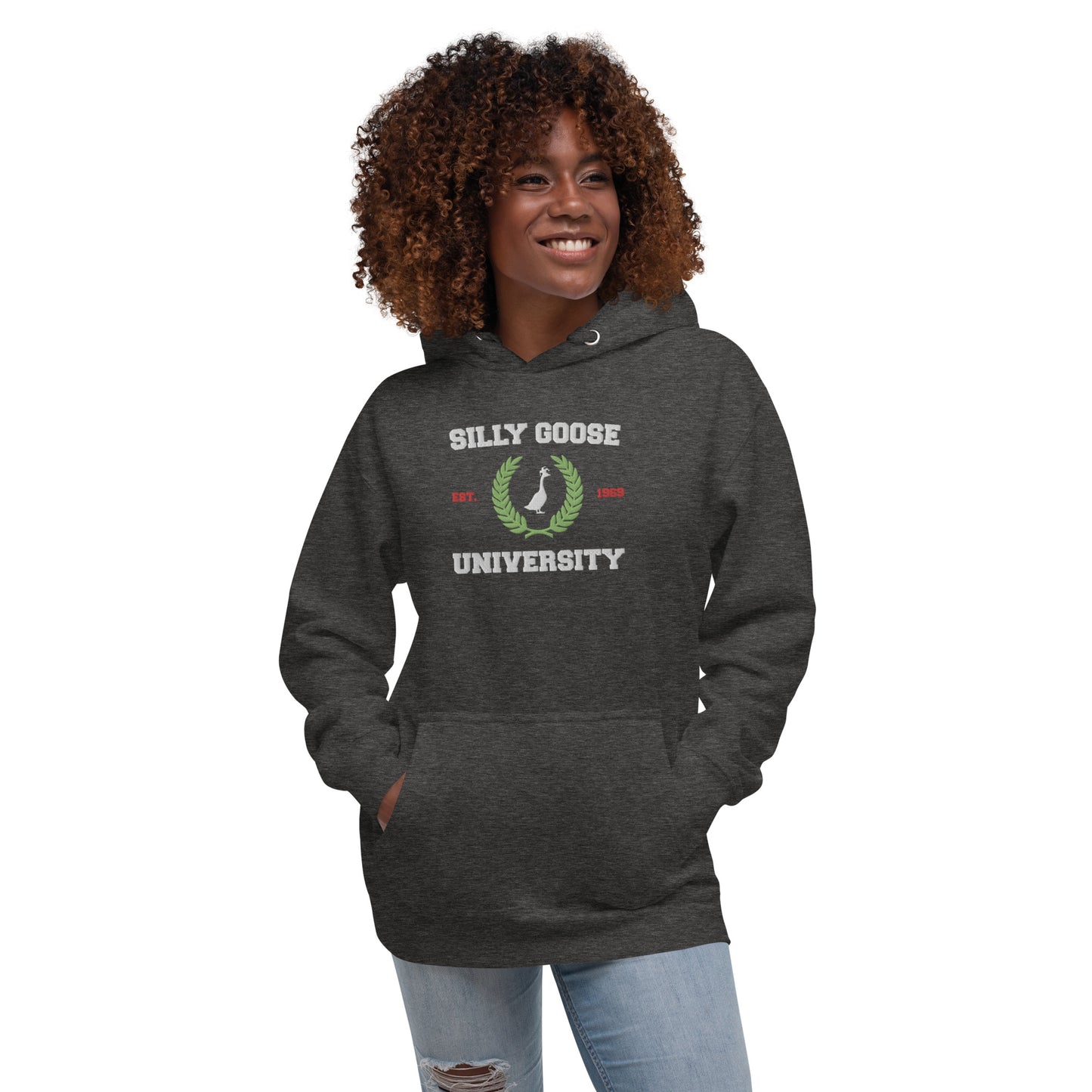 SGU Collegiate Seal Winter Wonderland Edition | Premium Unisex Hoodie - Heather Grey - Embroidered