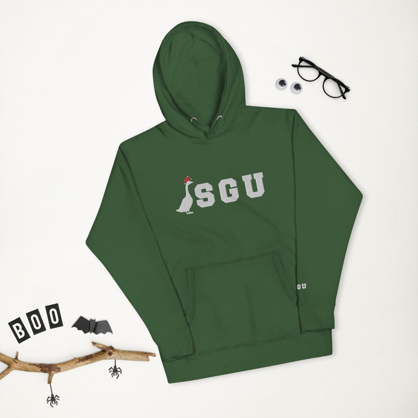 SGU Logo Winter Wonderland Edition | Premium Unisex Hoodie - Evergreen - Embroidered