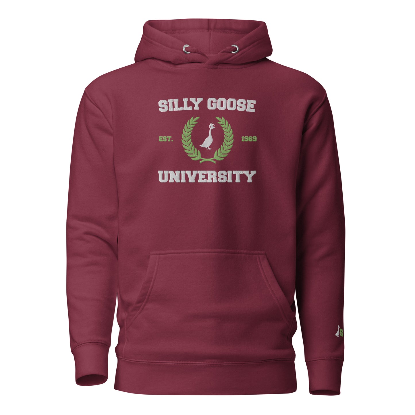 SGU Collegiate Seal Winter Wonderland Edition | Premium Unisex Hoodie - Cranberry - Embroidered