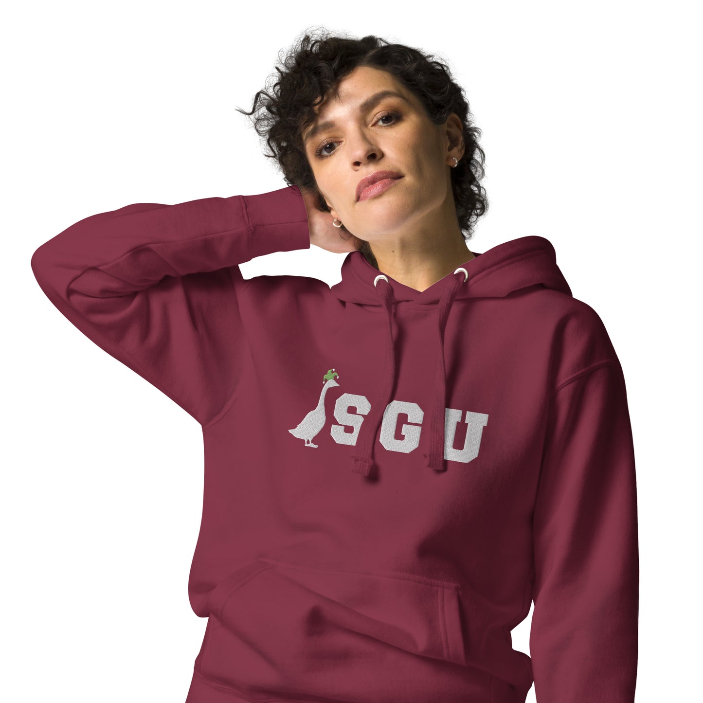 SGU Logo Winter Wonderland Edition | Premium Unisex Hoodie - Cranberry - Embroidered