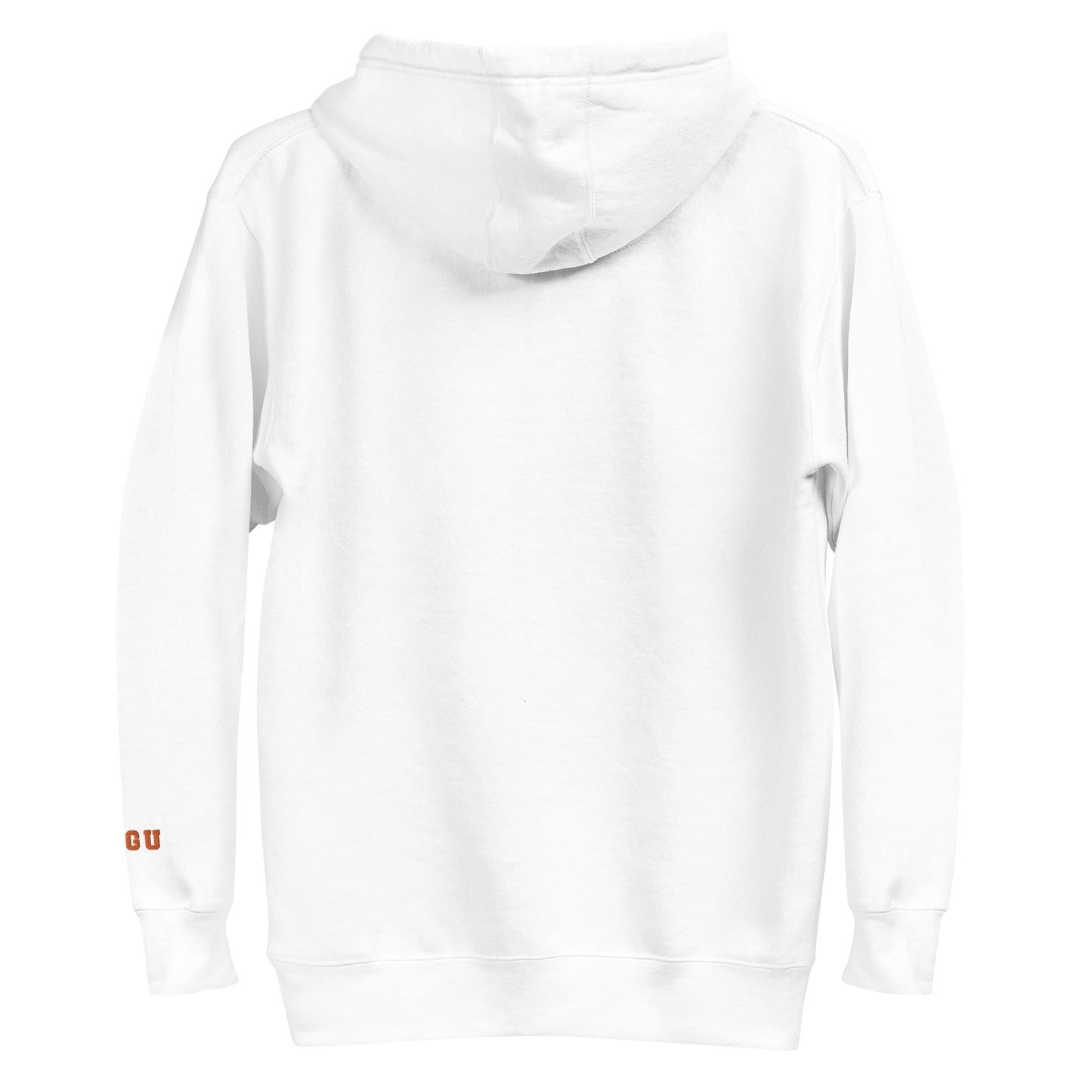 SGU Spooky Collegiate Seal | Premium Unisex Hoodie - White/ Orange - Embroidered