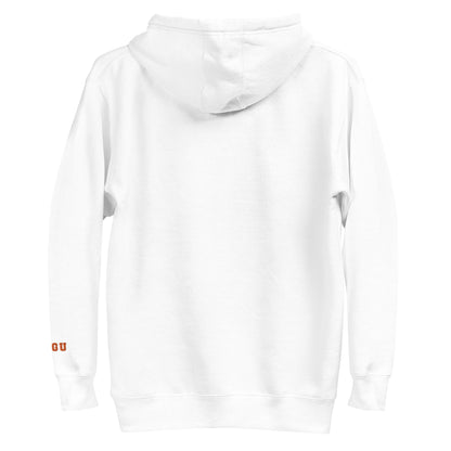 SGU Spooky Collegiate Seal | Premium Unisex Hoodie - White/ Orange - Embroidered