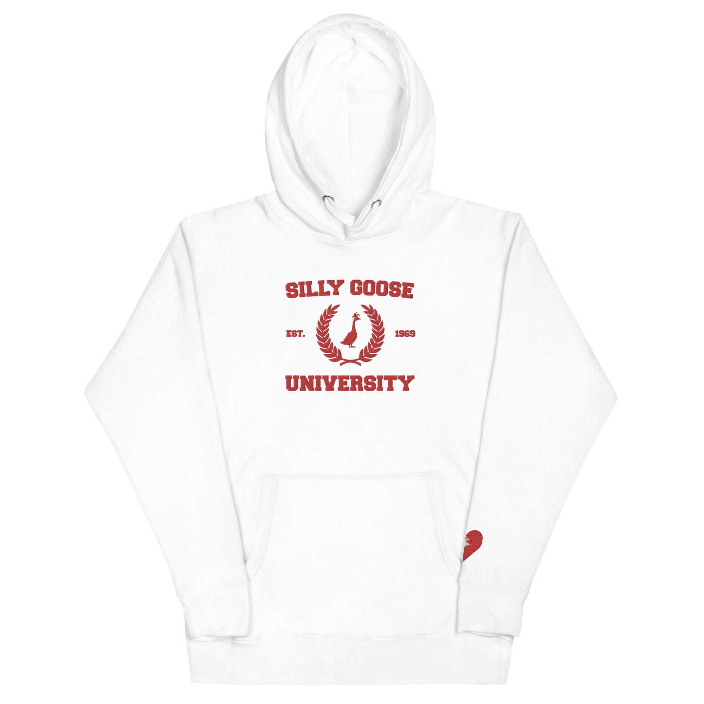 SGU Collegiate Seal Valentine's Edition | Premium Unisex Hoodie - Red/White - Embroidered