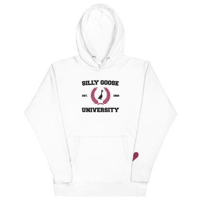 SGU Collegiate Seal Valentine's Edition | Premium Unisex Hoodie - Black/Pink/White - Embroidered