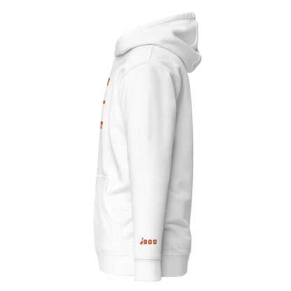 SGU Spooky Collegiate Seal | Premium Unisex Hoodie - White/ Orange - Embroidered