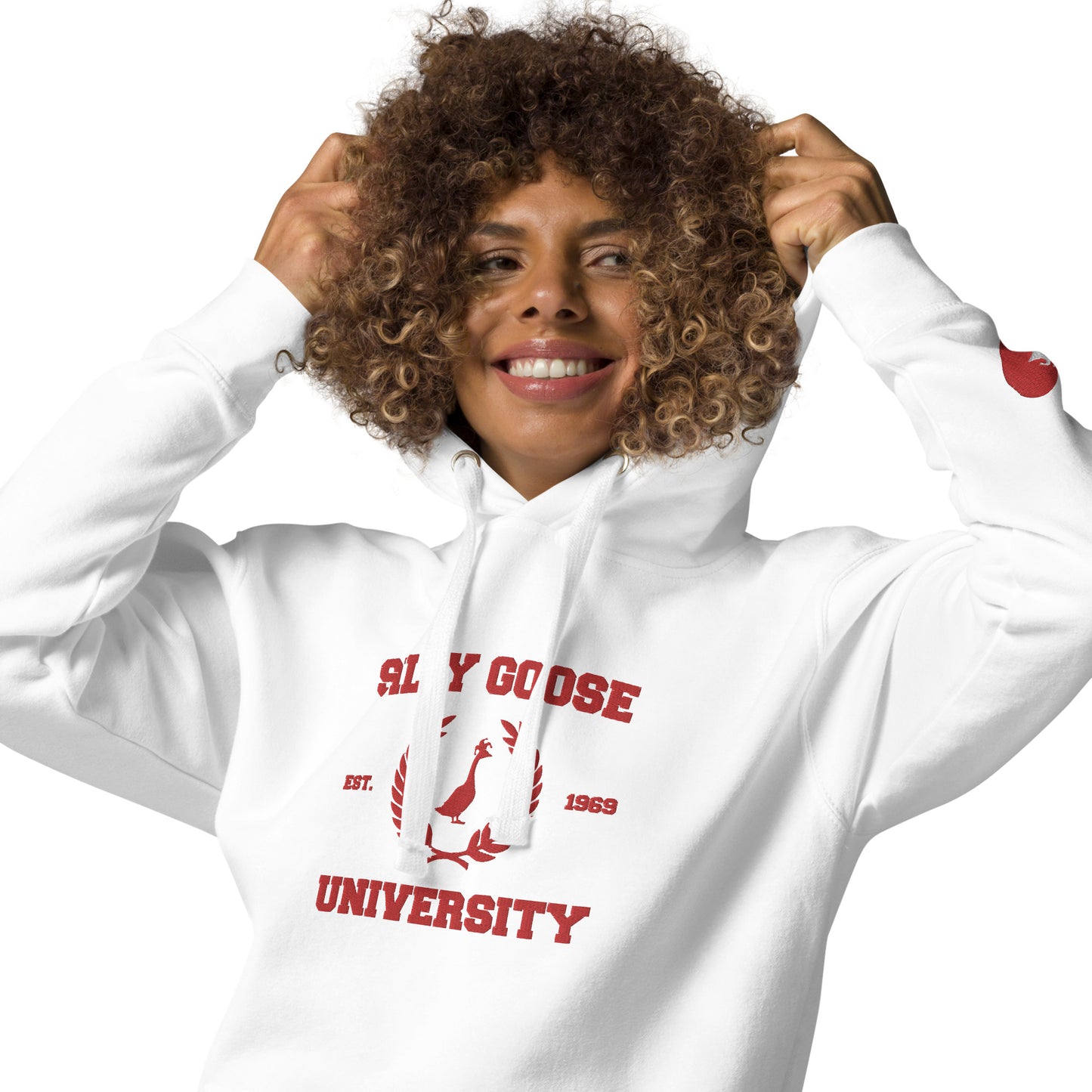 SGU Collegiate Seal Valentine's Edition | Premium Unisex Hoodie - Red/White - Embroidered