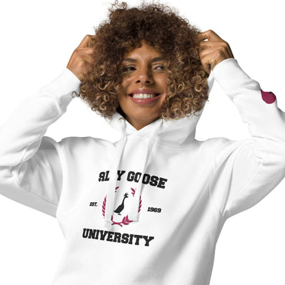 SGU Collegiate Seal Valentine's Edition | Premium Unisex Hoodie - Black/Pink/White - Embroidered
