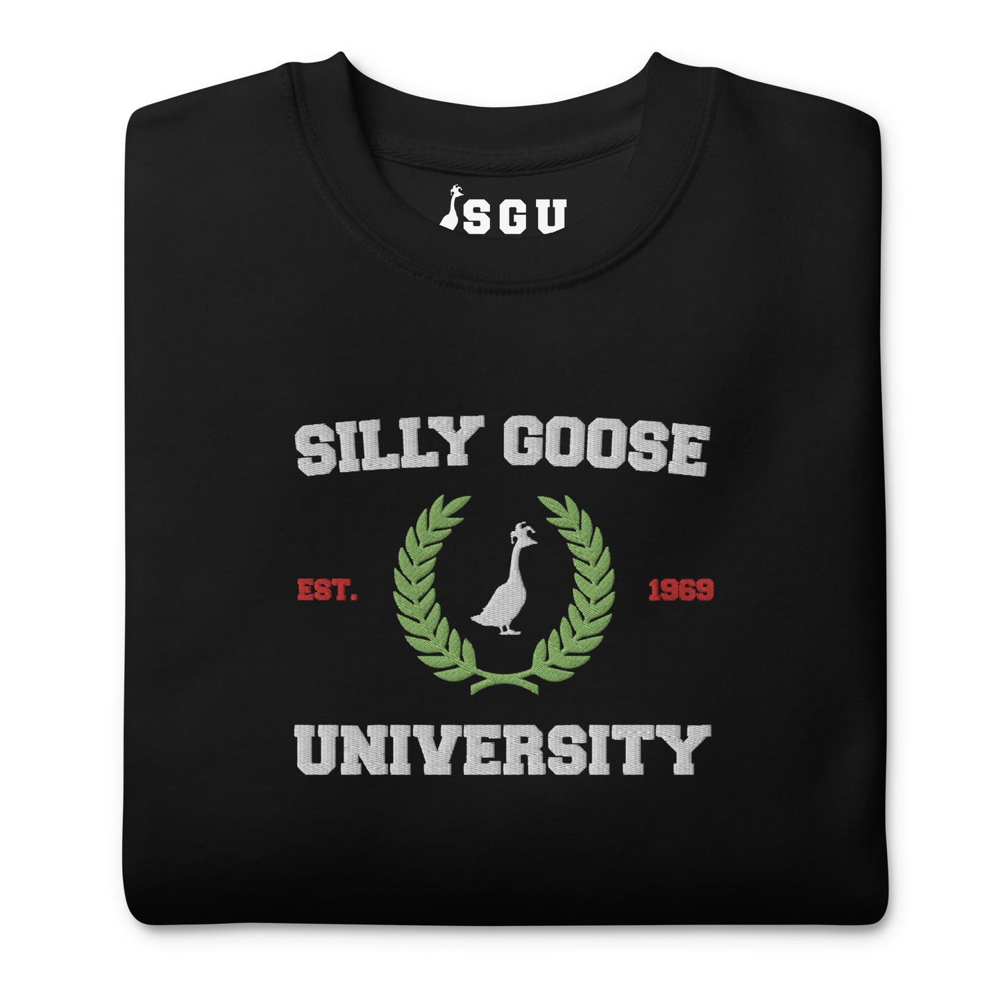 SGU Collegiate Seal Winter Wonderland Edition | Premium Unisex Crewneck - Coal - Embroidered