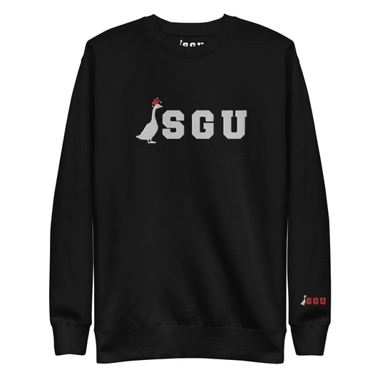 SGU Logo Winter Wonderland Edition | Premium Unisex Crewneck - Coal - Embroidered