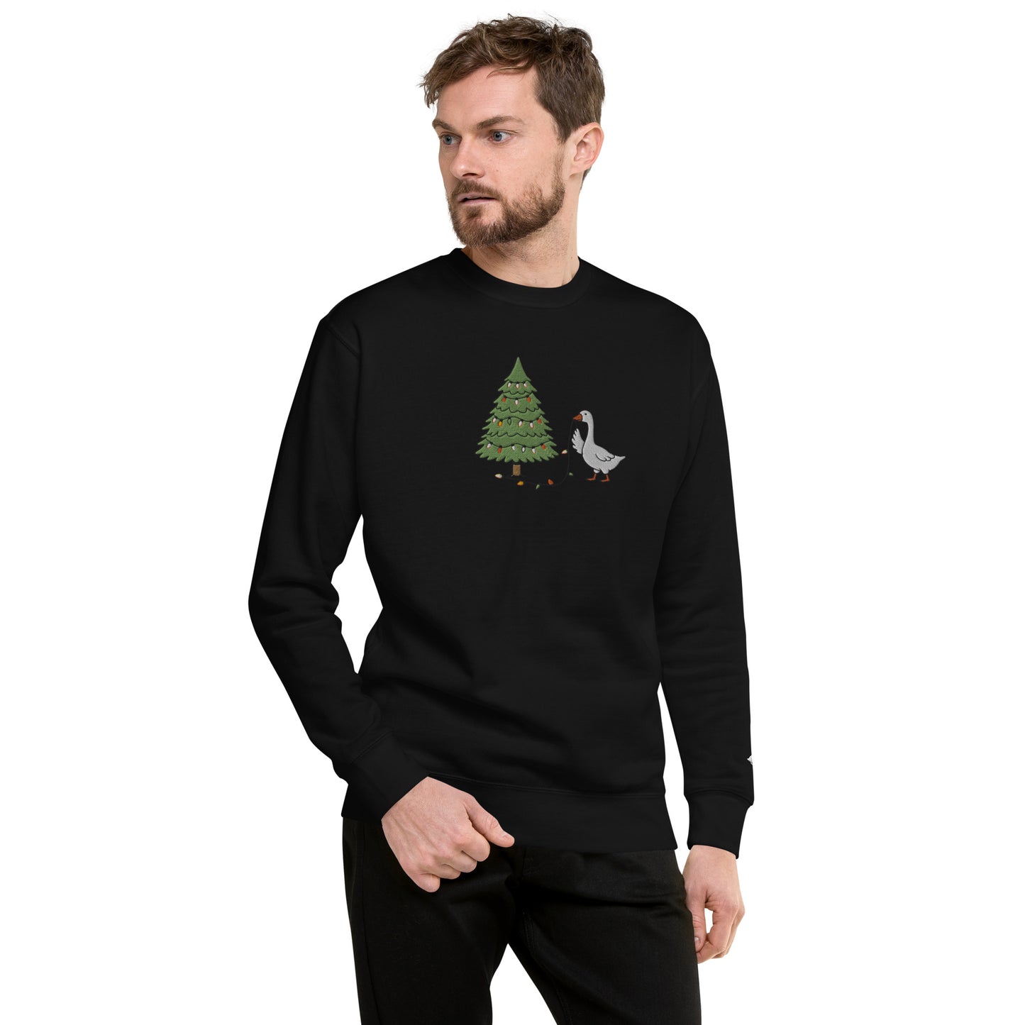 SGU Goose Lights Winter Wonderland Edition | Premium Unisex Crewneck - Coal - Embroidered