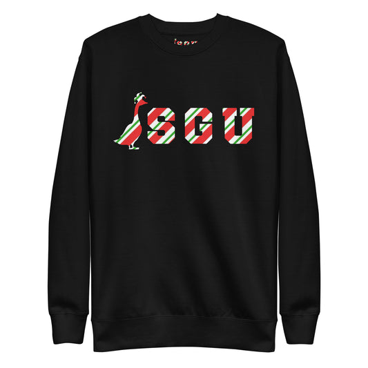 SGU Candy Cane Winter Wonderland Edition | Premium Unisex Crewneck - Coal - Screen Print