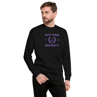 SGU Spooky Collegiate Seal | Premium Unisex Crewneck - Black/ Purple - Embroidered