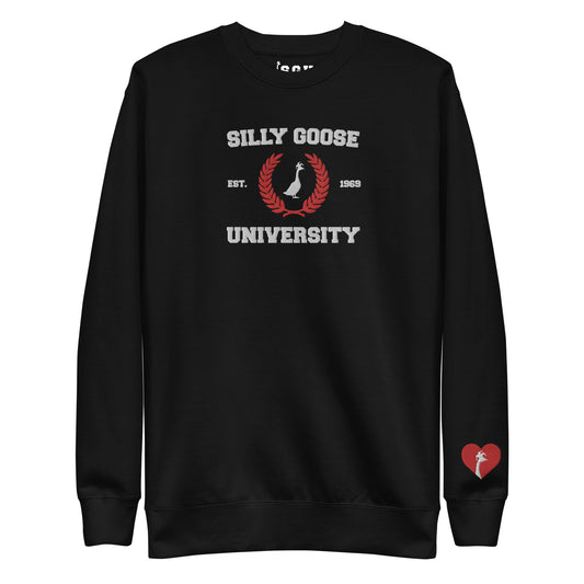 SGU Collegiate Seal Valentine's Edition | Premium Unisex Crewneck - Red/White/Black - Embroidered
