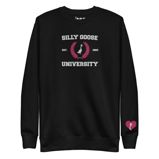 SGU Collegiate Seal Valentine's Edition | Premium Unisex Crewneck - White/Pink/Black - Embroidered