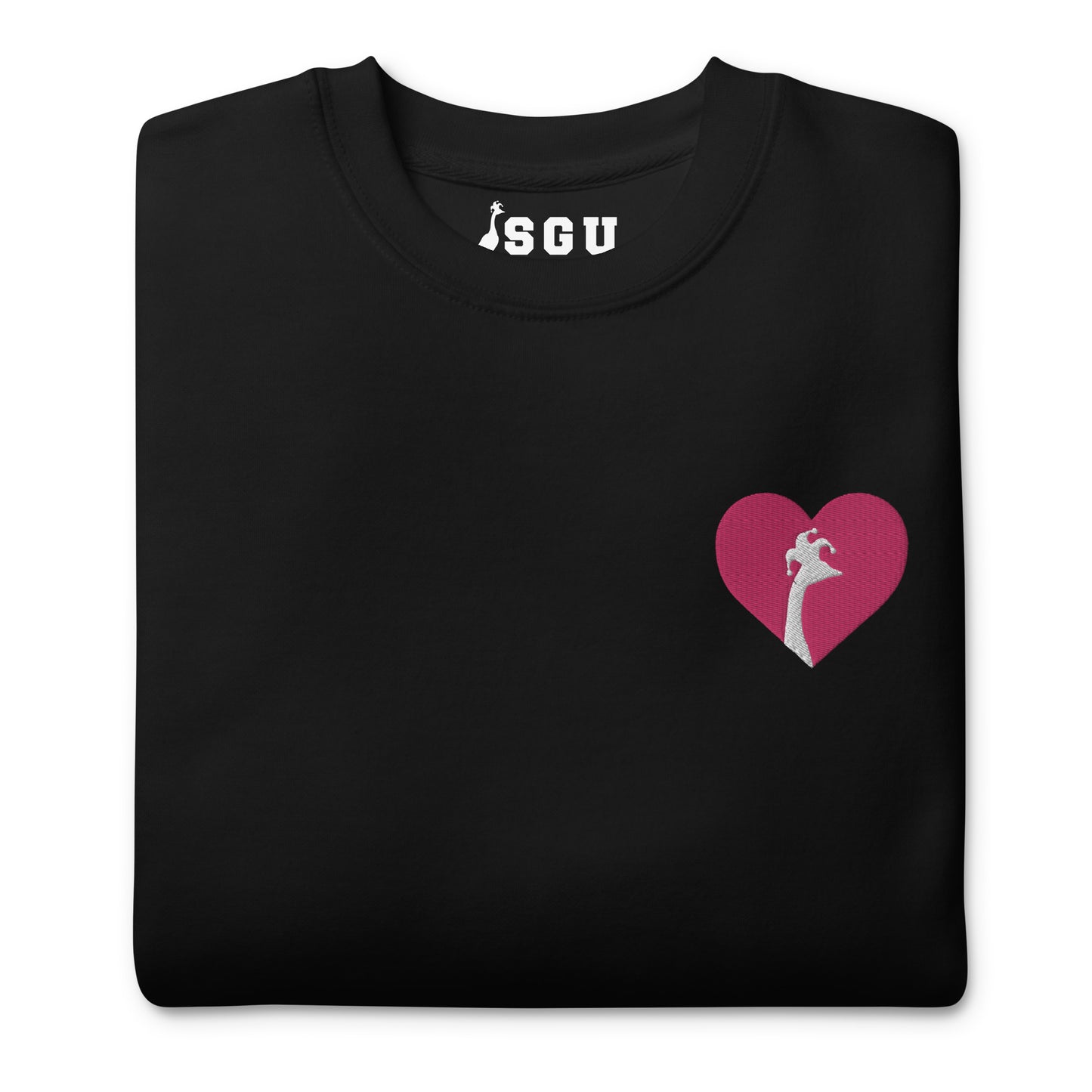 SGU Heart Goose | Premium Unisex Crewneck Pink/White/Black - Embroidered