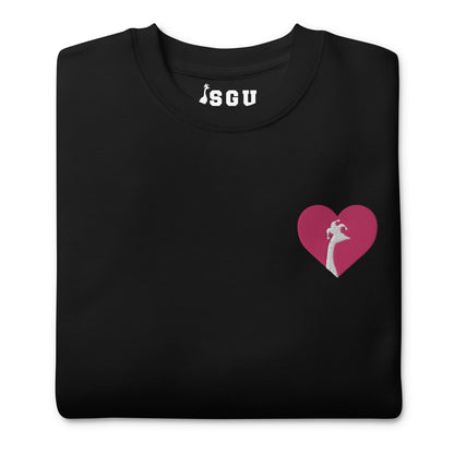 SGU Heart Goose | Premium Unisex Crewneck Pink/White/Black - Embroidered