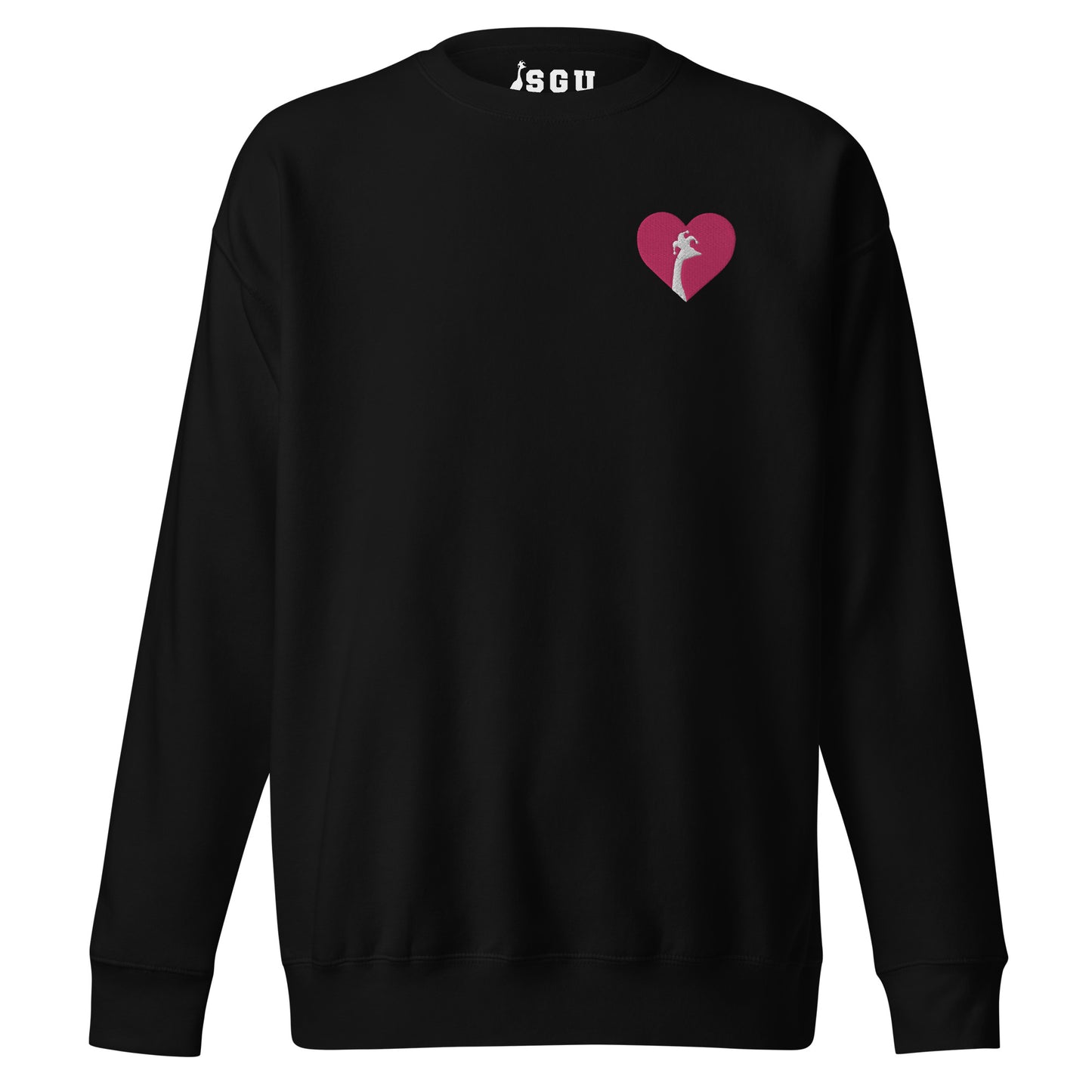 SGU Heart Goose | Premium Unisex Crewneck Pink/White/Black - Embroidered