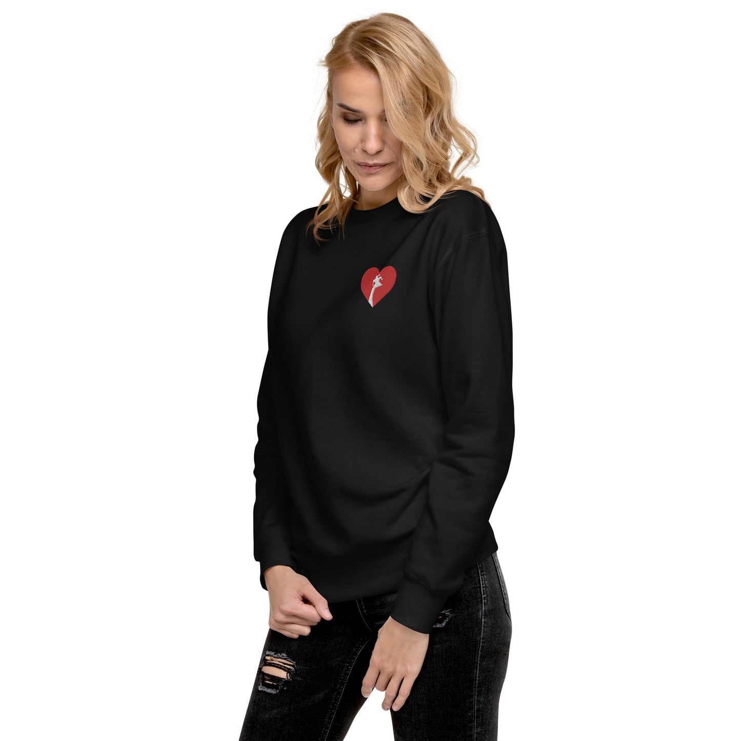 SGU Heart Goose | Premium Unisex Crewneck Red/White/Black - Embroidered