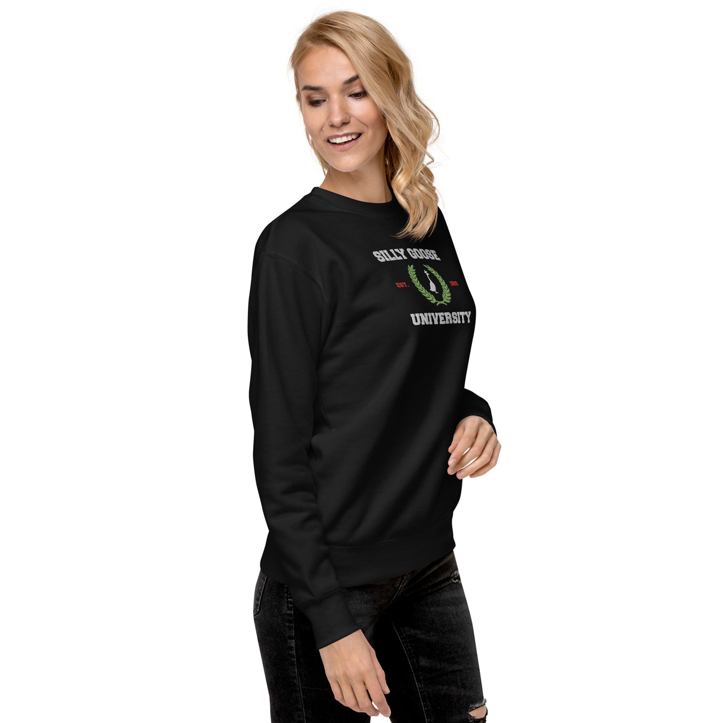 SGU Collegiate Seal Winter Wonderland Edition | Premium Unisex Crewneck - Coal - Embroidered