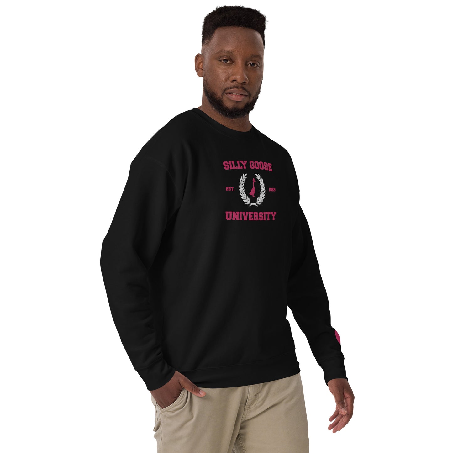 SGU Collegiate Seal Valentine's Edition | Premium Unisex Crewneck - Pink/White/Black - Embroidered