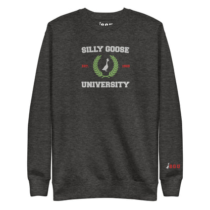 SGU Collegiate Seal Winter Wonderland Edition | Premium Unisex Crewneck - Heather Grey - Embroidered