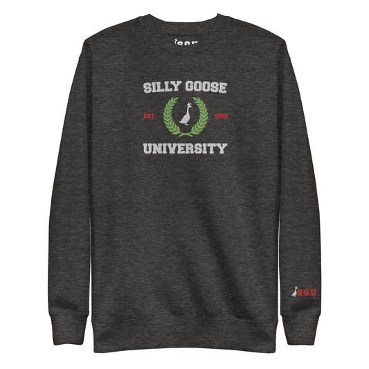 SGU Collegiate Seal Winter Wonderland Edition | Premium Unisex Crewneck - Heather Grey - Embroidered