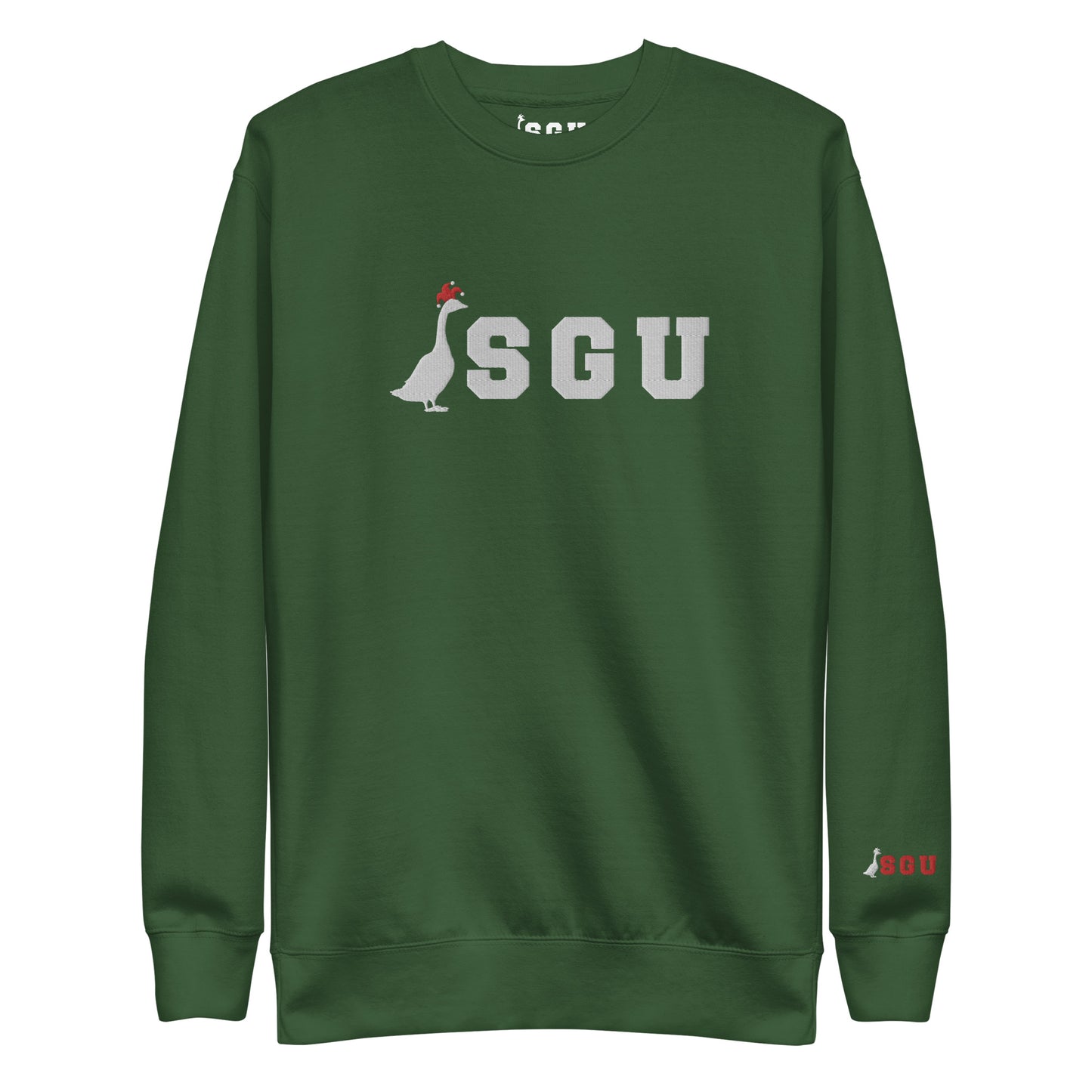 SGU Logo Winter Wonderland Edition | Premium Unisex Crewneck - Evergreen - Embroidered