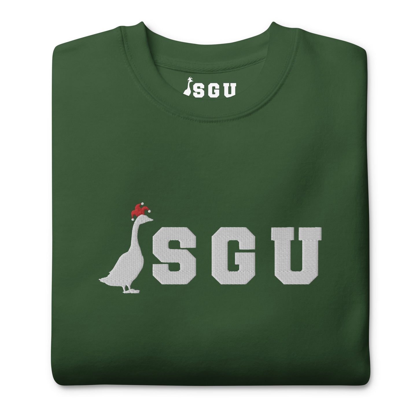 SGU Logo Winter Wonderland Edition | Premium Unisex Crewneck - Evergreen - Embroidered