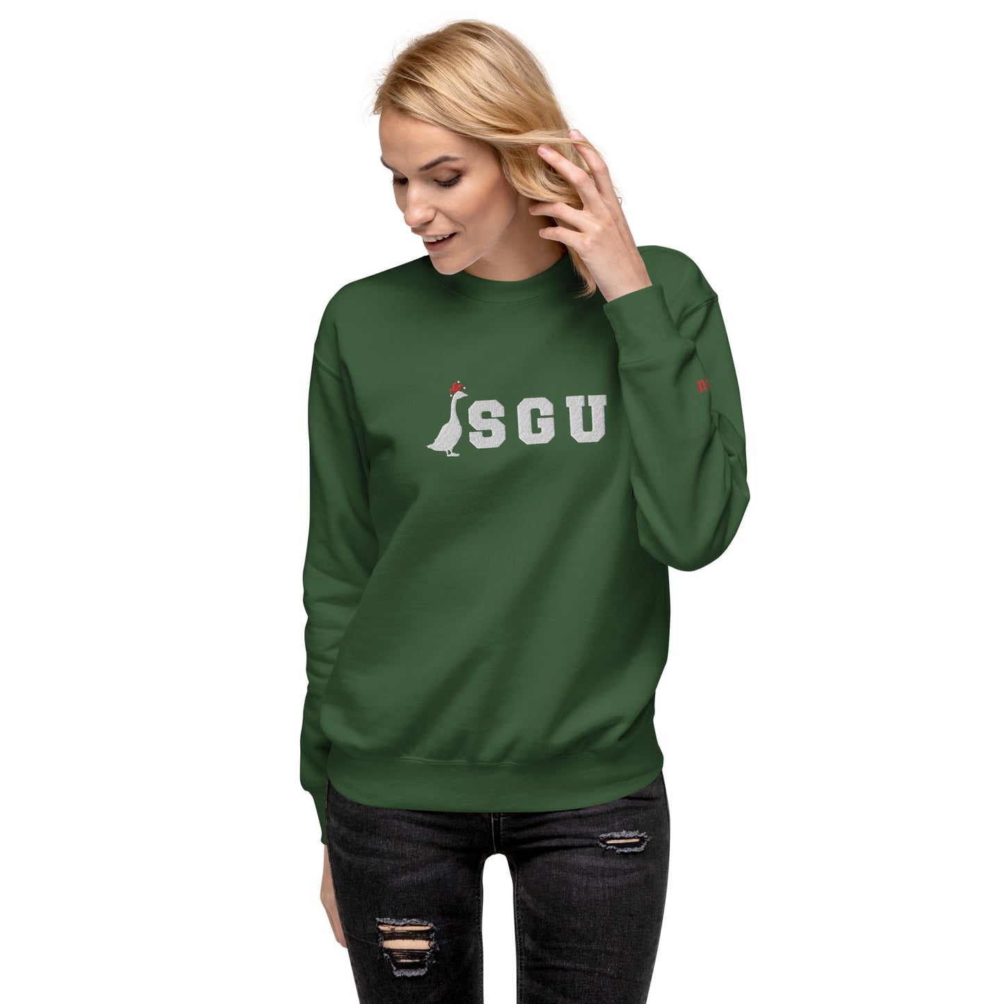 SGU Logo Winter Wonderland Edition | Premium Unisex Crewneck - Evergreen - Embroidered