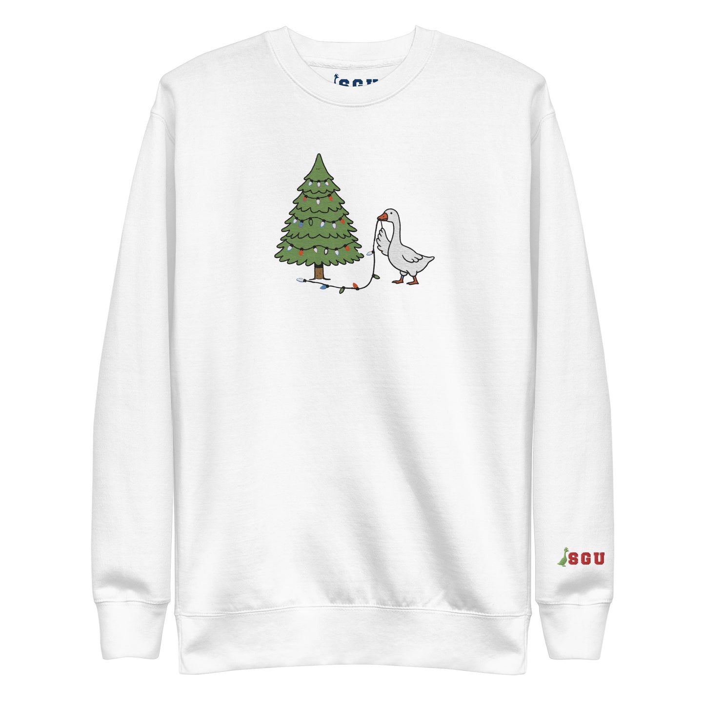 SGU Goose Lights Winter Wonderland Edition | Premium Unisex Crewneck - Snow - Embroidered